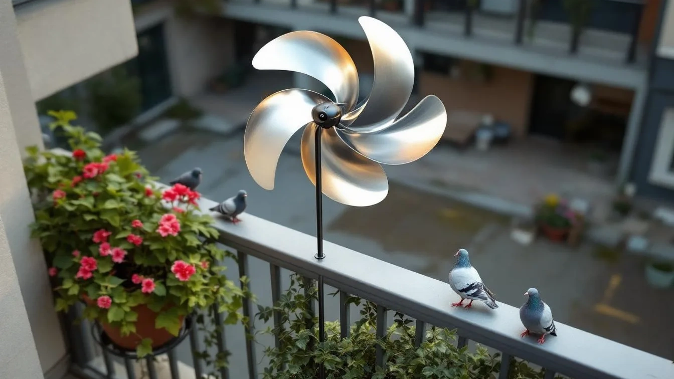Warum ein Gartenwindrad Tauben effektiver vom Balkon fernhält, als du denkst