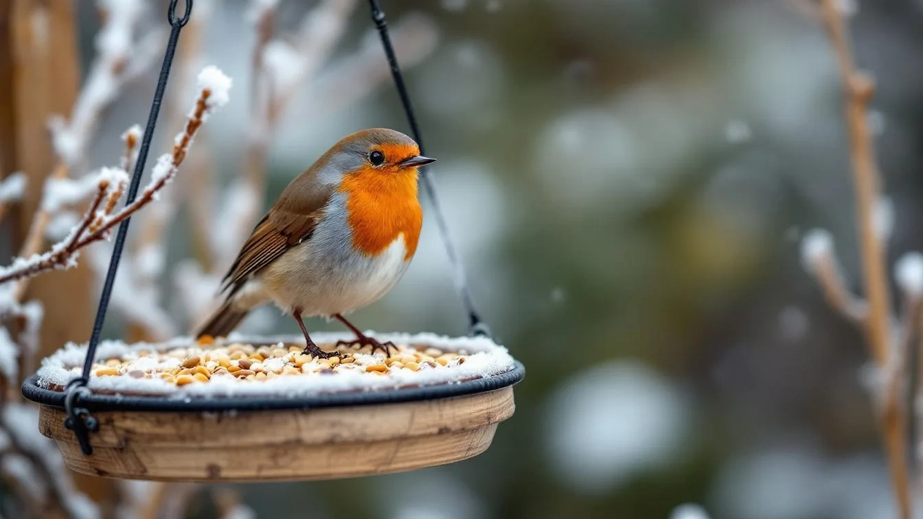 Wintergäste im Garten: So unterstützen Sie Rotkehlchen bei der Futtersuche richtig